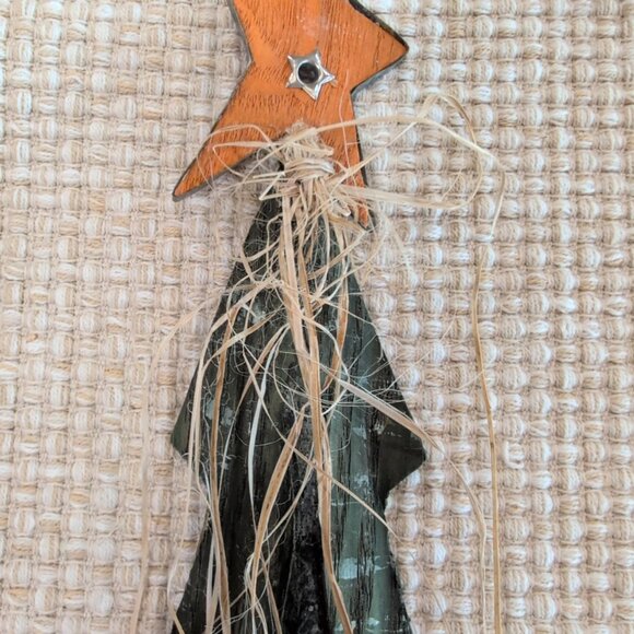 Wood & Metal 18" Tabletop Pine Tree With Star Decoration - Picture 4 of 6